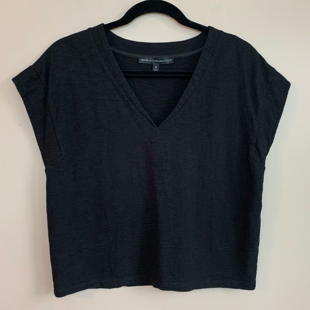 WHBM Women’s Black Short Sleeve Power Tee | Medium